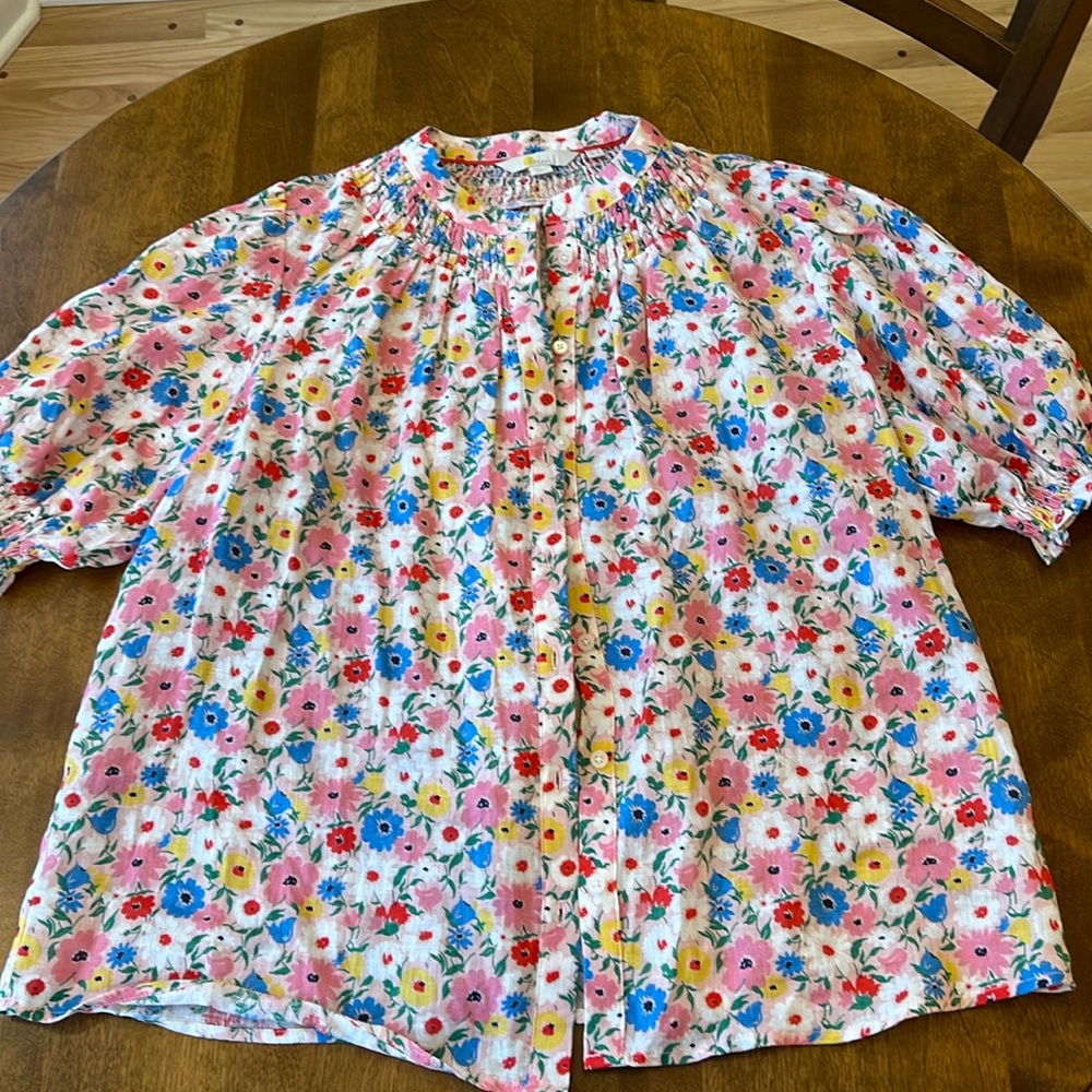 Boden linen short sleeve blouse